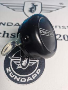 Preview: Zündapp Glocke Klingel 400-17.610 schwarz gepulvert mit Zündapp Schrift Gravur !